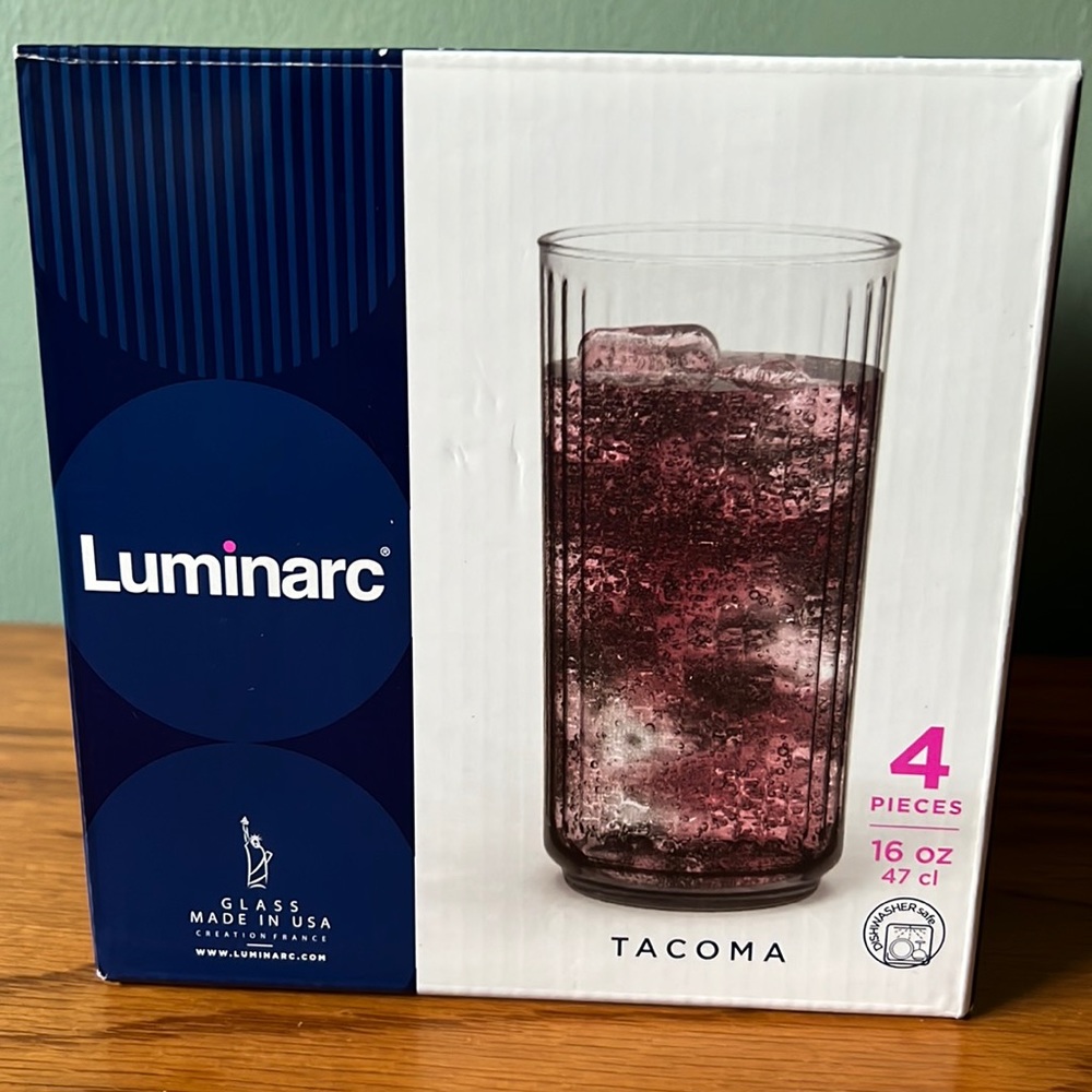 Luminarc Tacoma 16oz Glasses Qty 4 New in box